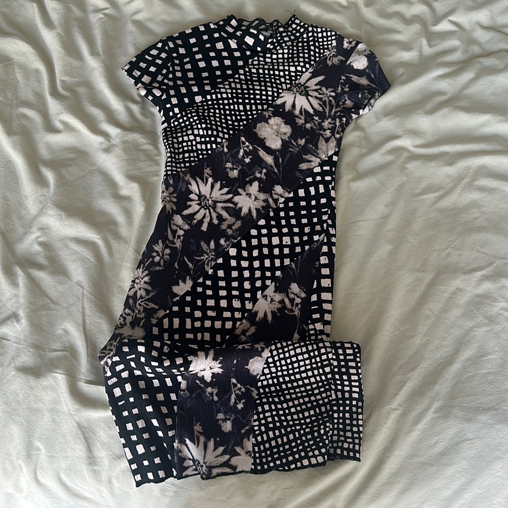 urban outfitters patchwork mini floral dress